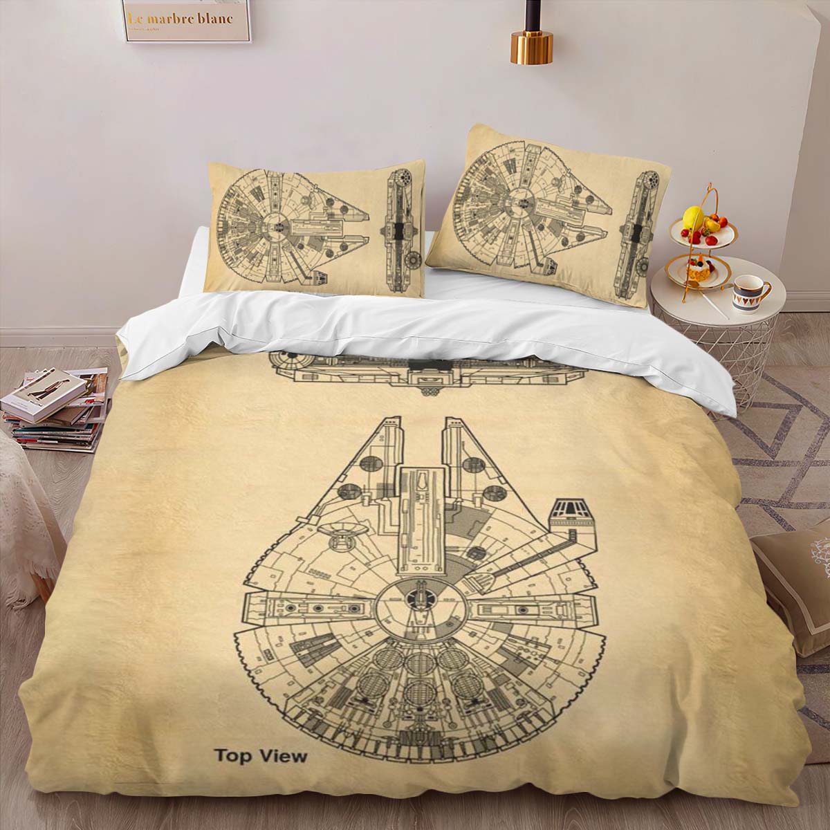 Housse De Couette Faucon Millenium Star Wars – Blueprint Parure de lit Ensemble De Literie – Image 2