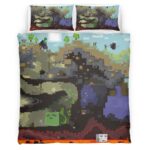 Housse De Couette Minecraft Tous les Blocs Parure de lit Ensemble De Literie