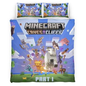 Housse De Couette Minecraft Grottes et Falaises – Partie 1 Parure de lit Ensemble De Literie
