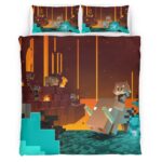 Housse De Couette Minecraft Personnage dans le Nether – Pigmen Parure de lit Ensemble De Literie