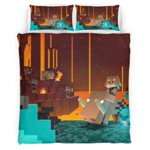 Housse De Couette Minecraft Personnage dans le Nether – Pigmen Parure de lit Ensemble De Literie