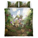 Housse De Couette Minecraft Personnages Biome Forêt Chêne & Bouleau Parure de lit Ensemble De Literie