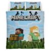 Housse De Couette Minecraft Steve Classique avec Alex Parure de lit Ensemble De Literie