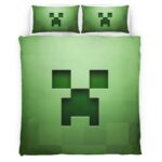 Housse De Couette Minecraft Visage de Creeper Parure de lit Ensemble De Literie