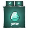 Housse De Couette Minecraft Diamant 4 Parure de lit Ensemble De Literie