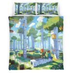 Housse De Couette Minecraft Biome Forêt – Steve et Alex Parure de lit Ensemble De Literie