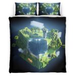 Housse De Couette Minecraft Biome Montagne – Planète Minecraft Parure de lit Ensemble De Literie