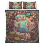 Housse De Couette Minecraft Steve et les personnages du jeu Parure de lit Ensemble De Literie
