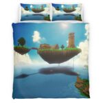 Housse De Couette Minecraft Biome de l’End – Îles de l’End et Mod Aether Parure de lit Ensemble De Literie