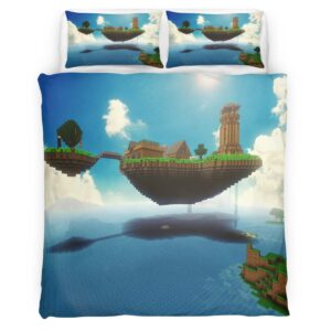 Housse De Couette Minecraft Biome de l’End – Îles de l’End et Mod Aether Parure de lit Ensemble De Literie