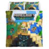 Housse De Couette Minecraft The Wild Update Parure de lit Ensemble De Literie