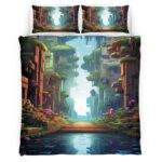 Housse De Couette Minecraft Monde – Arrière-plan Parure de lit Ensemble De Literie