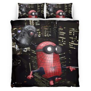 Housse De Couette Minion Spider-Man Parure de lit Ensemble De Literie