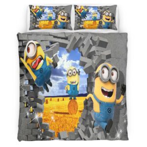 Housse De Couette Minions Personnages 04 Parure de lit Ensemble De Literie