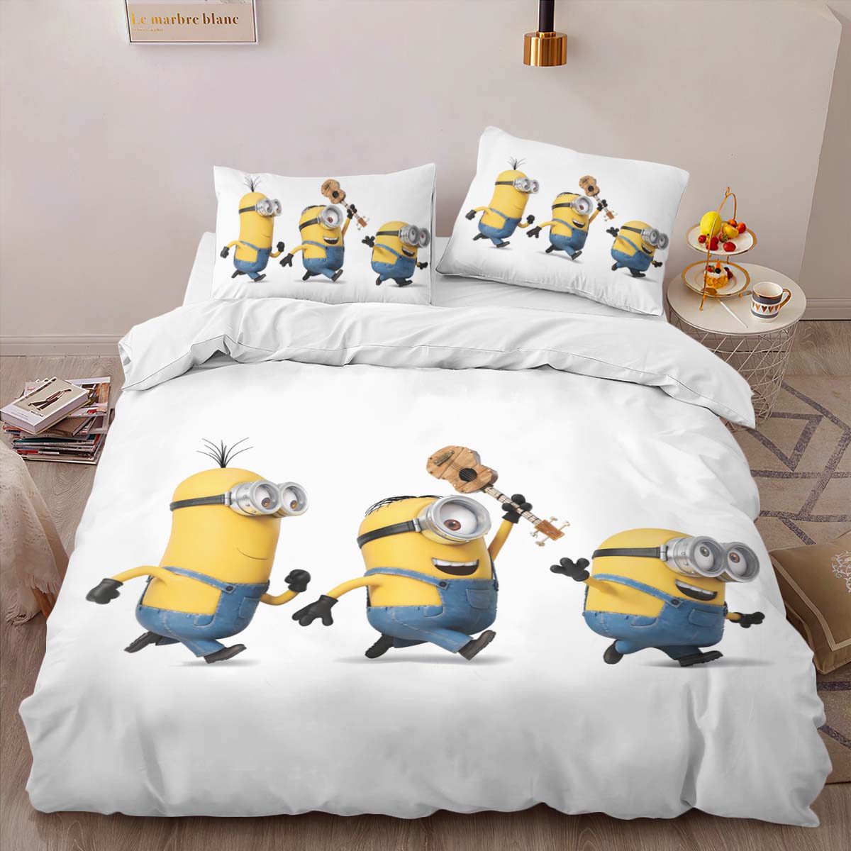 Housse De Couette Minions Guitariste Parure de lit Ensemble De Literie – Image 2