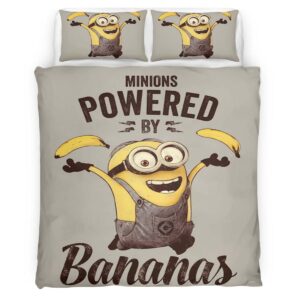 Housse De Couette Minions Powered by Bananas Parure de lit Ensemble De Literie