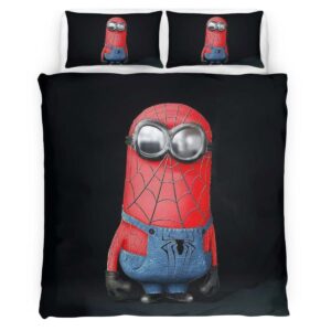 Housse De Couette Minions et Spider-Man Parure de lit Ensemble De Literie