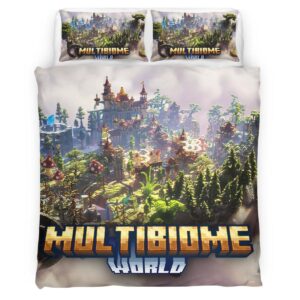 Housse De Couette Minecraft Multi-Biome 02 Parure de lit Ensemble De Literie