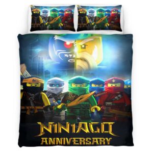 Housse De Couette Ninjago – Tous les Personnages 1004 Parure de lit Ensemble De Literie