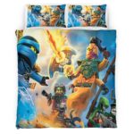 Housse De Couette Ninjago – Combat Tous les Personnages 1010 Parure de lit Ensemble De Literie