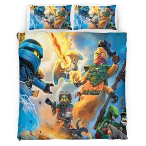 Housse De Couette Ninjago – Combat Tous les Personnages 1010 Parure de lit Ensemble De Literie