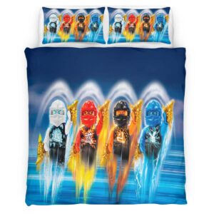 Housse De Couette Ninjago – Combat Tous les Personnages 1011 Parure de lit Ensemble De Literie