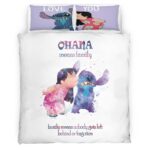Housse De Couette Ohana signifie famille Lilo & Stitch 3 Parure de lit Ensemble De Literie
