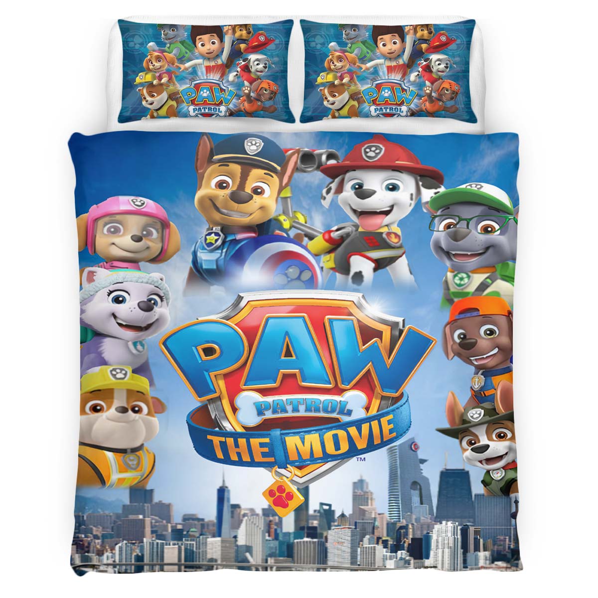 Housse De Couette Pat’ Patrouille Tous les personnages 17 Parure de lit Ensemble De Literie