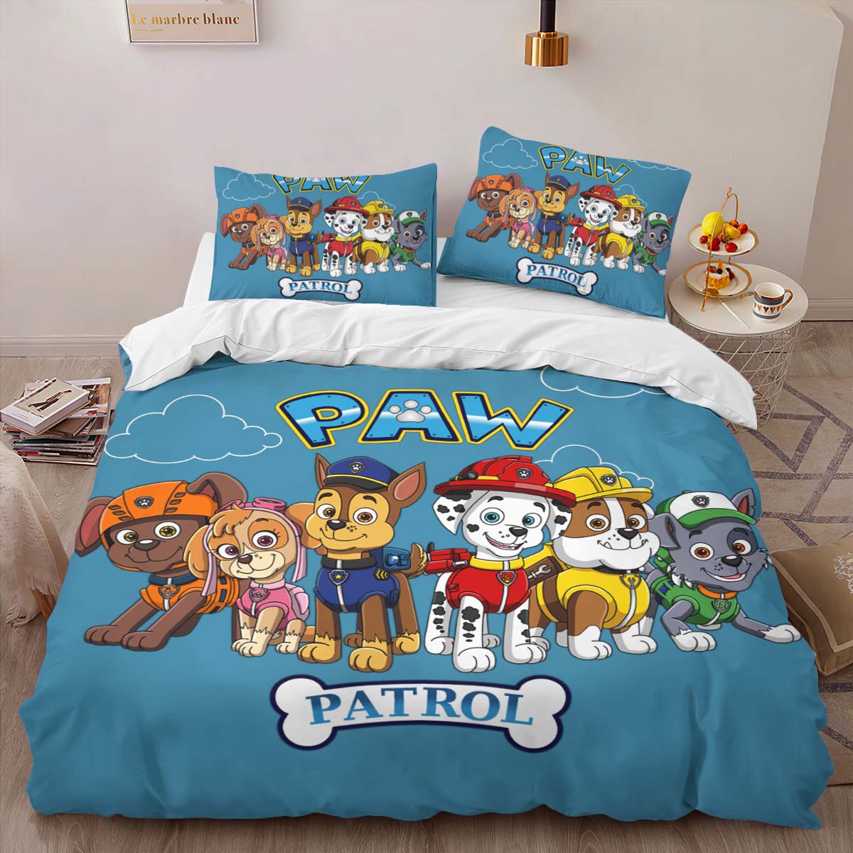 Housse De Couette Pat’ Patrouille Tous les personnages 2 Parure de lit Ensemble De Literie – Image 2