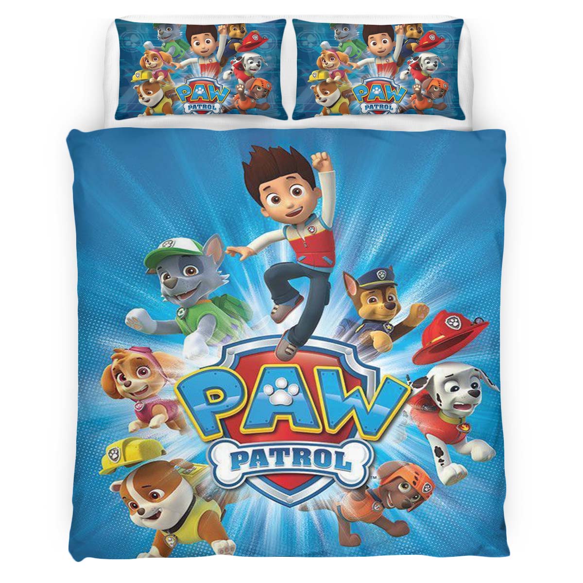 Housse De Couette Pat’ Patrouille Tous les personnages 31 Parure de lit Ensemble De Literie