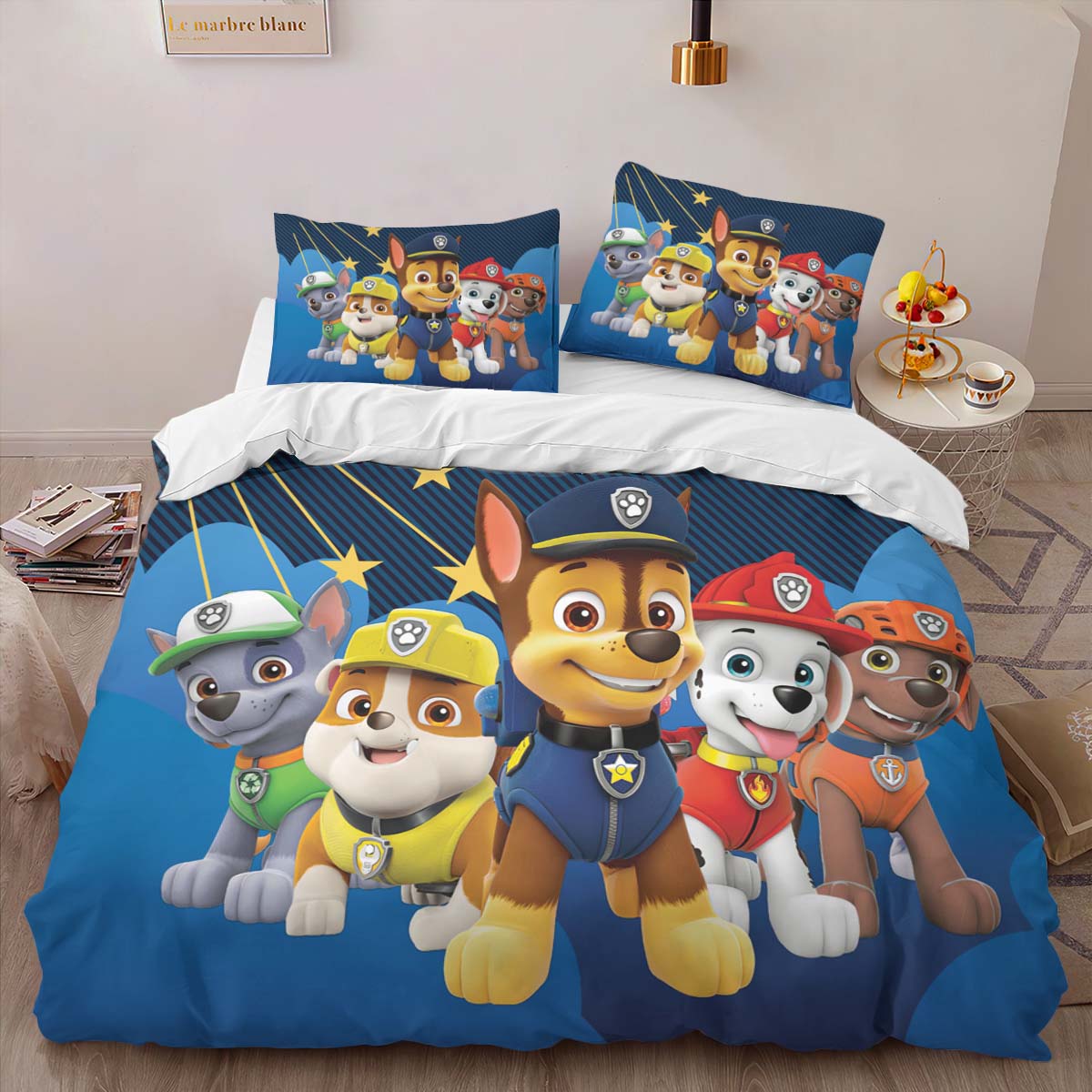 Housse De Couette Pat’ Patrouille Tous les personnages 4 Parure de lit Ensemble De Literie – Image 2