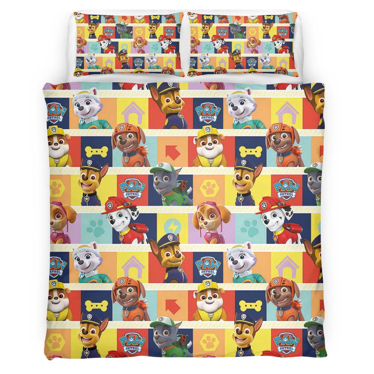 Housse De Couette Pat’ Patrouille Tous les personnages 42 Parure de lit Ensemble De Literie