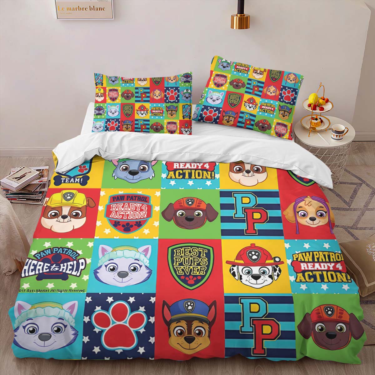 Housse De Couette Pat’ Patrouille Tous les personnages 7 Parure de lit Ensemble De Literie – Image 2