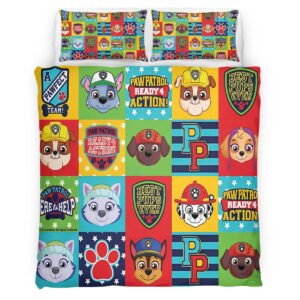 Housse De Couette Pat’ Patrouille Tous les personnages 7 Parure de lit Ensemble De Literie