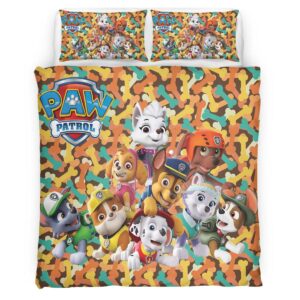 Housse De Couette Pat’ Patrouille Tous les personnages 8 Parure de lit Ensemble De Literie