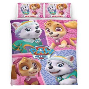 Housse De Couette Pat’ Patrouille Everest et Skye 6 Parure de lit Ensemble De Literie