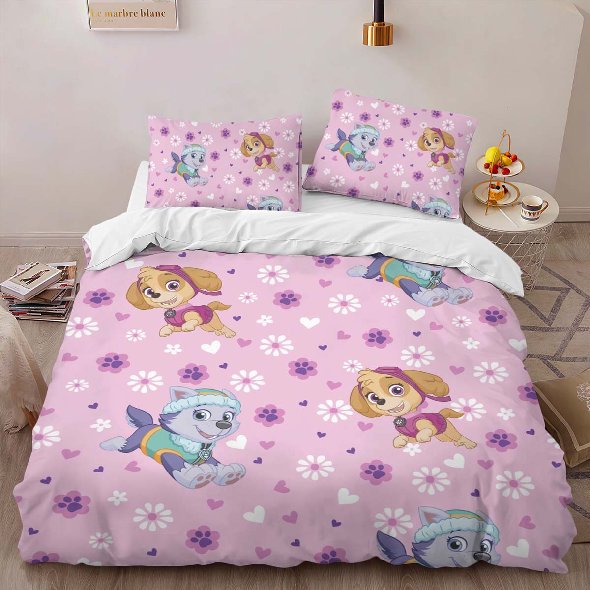 Housse De Couette Pat’ Patrouille Everest et Skye 7 Parure de lit Ensemble De Literie – Image 2