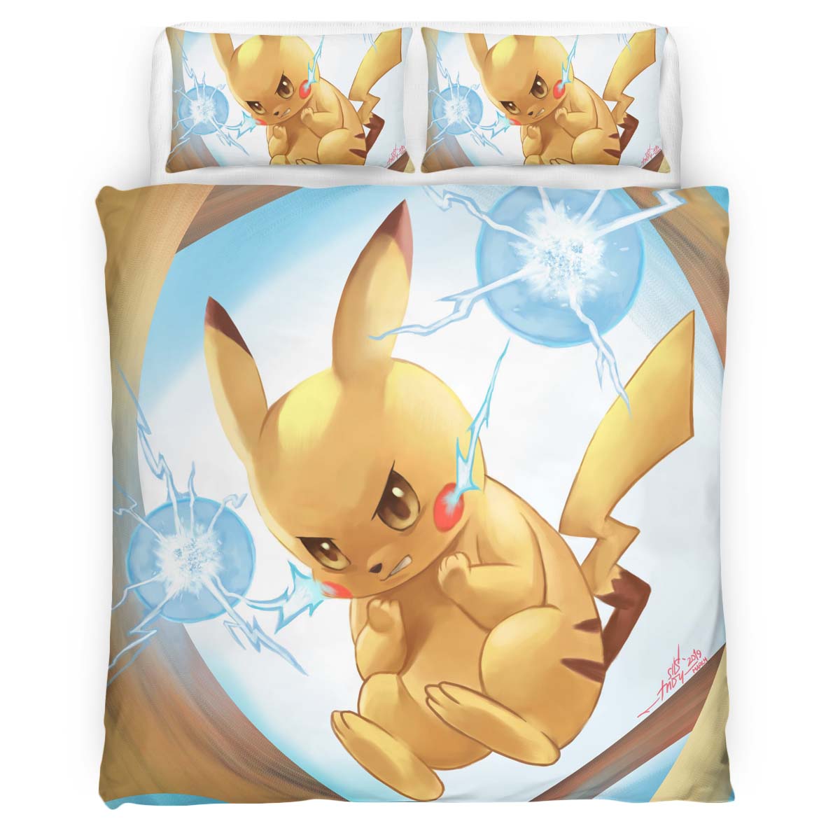 Housse De Couette Pikachu 3 Parure de lit Ensemble De Literie