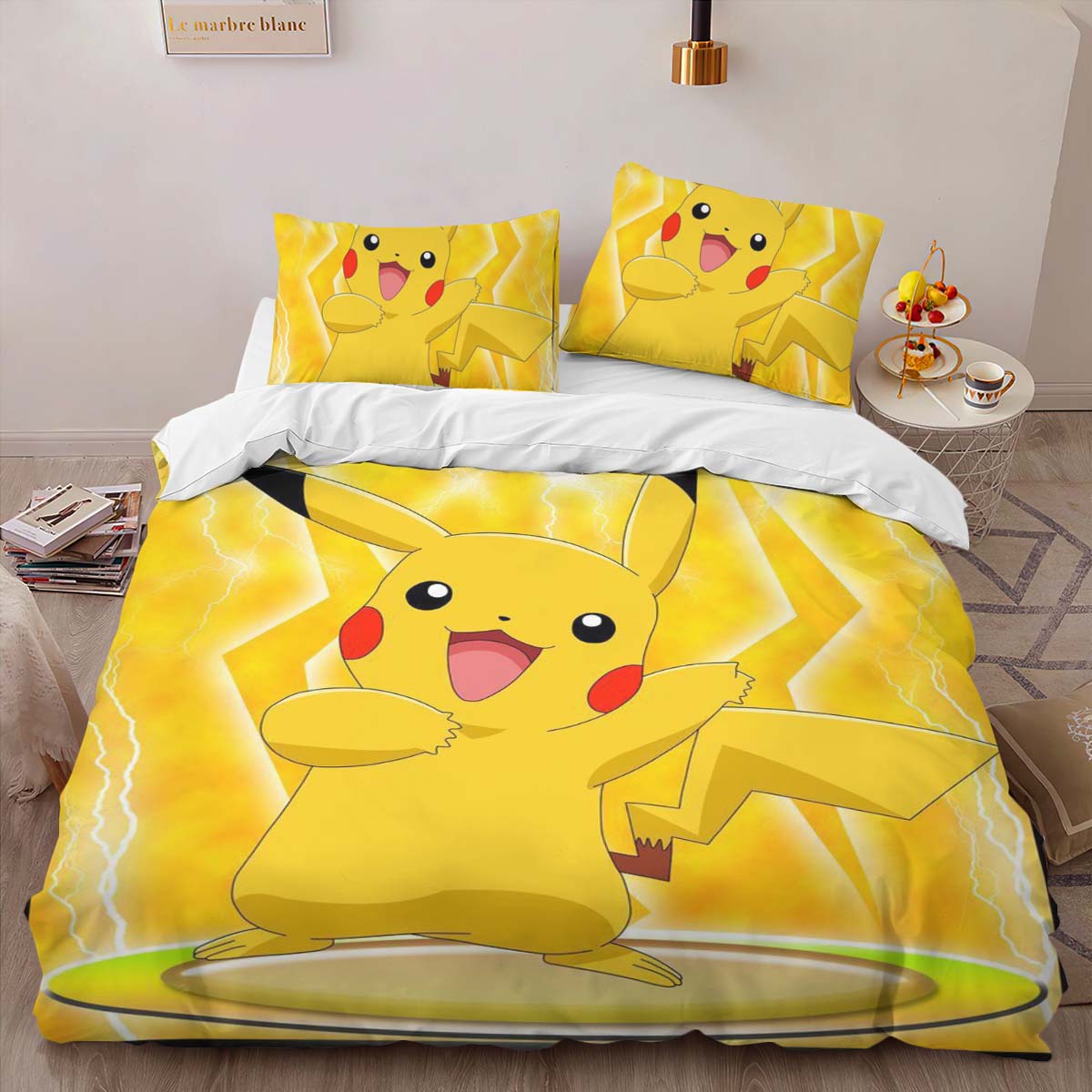 Housse De Couette Pikachu 5 Parure de lit Ensemble De Literie – Image 2