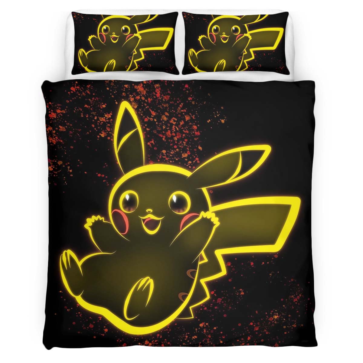 Housse De Couette Pikachu 6 Parure de lit Ensemble De Literie