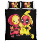 Housse De Couette Pikachu et Deadpool Parure de lit Ensemble De Literie