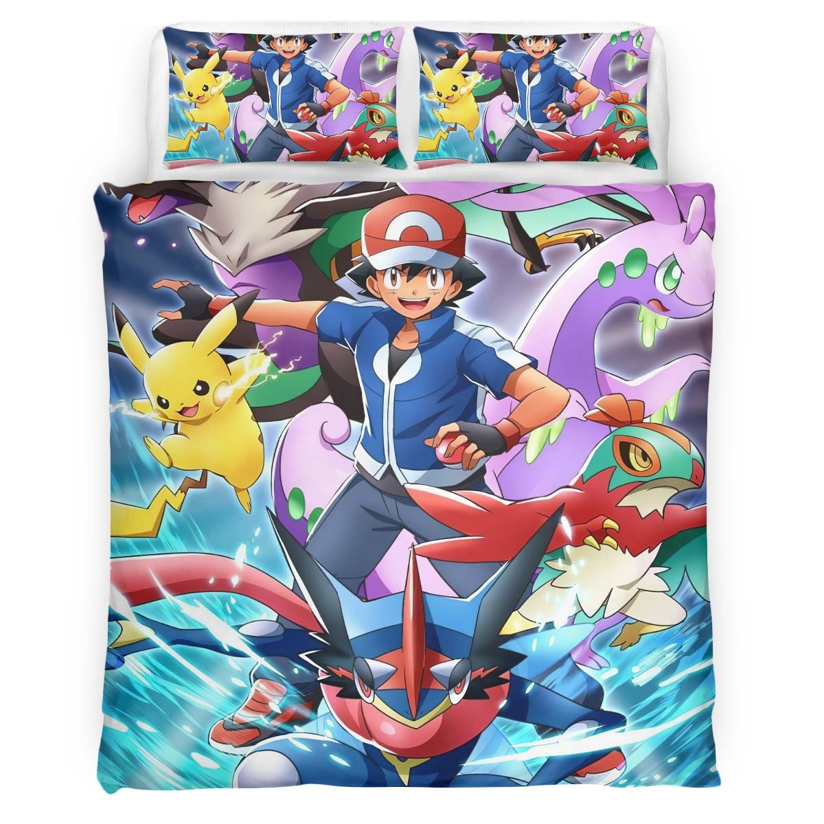 Housse De Couette Détective Pikachu – Tous les Personnages 1 Parure de lit Ensemble De Literie