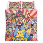 Housse De Couette Détective Pikachu – Tous les Personnages 3 Parure de lit Ensemble De Literie