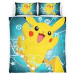 Housse De Couette Pikachu Heureux 1001 Parure de lit Ensemble De Literie