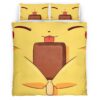 Housse De Couette Pikachu Visage Joyeux Parure de lit Ensemble De Literie