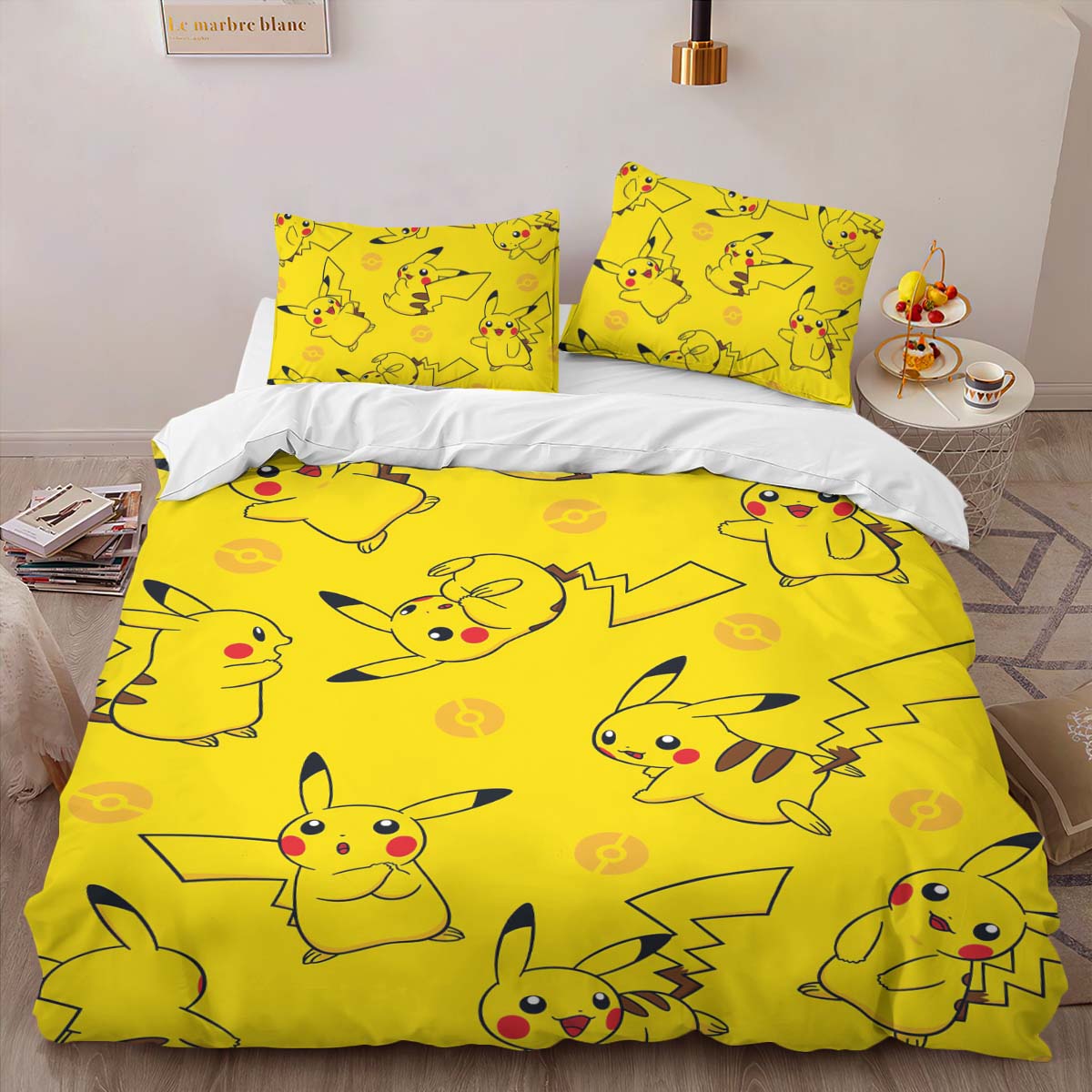 Housse De Couette Pikachu Pokémon 3 Parure de lit Ensemble De Literie – Image 2