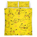 Housse De Couette Pikachu Pokémon 3 Parure de lit Ensemble De Literie