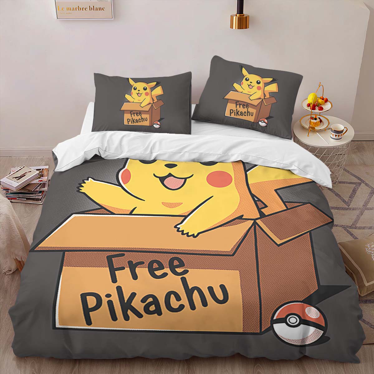 Housse De Couette Pikachu Pokémon 4 Parure de lit Ensemble De Literie – Image 2