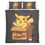 Housse De Couette Pikachu Pokémon 4 Parure de lit Ensemble De Literie