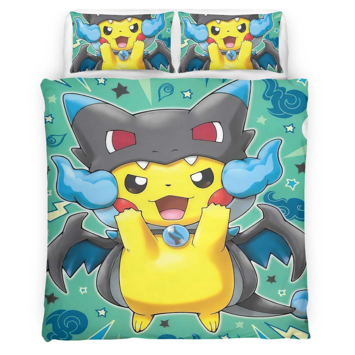 Housse De Couette Pikachu Pokémon 6 Parure de lit Ensemble De Literie
